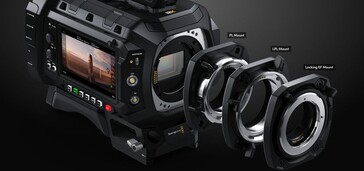 Ursa Cine 12K 配有可互换卡口，可兼容多种镜头。(来源：Blackmagic）