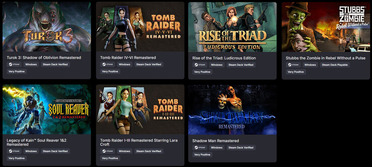 捆绑包中包含的所有游戏（图片来源：Green Man Gaming）