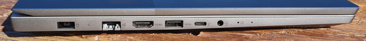 左侧：电源端口、LAN端口、HDMI 2.0、USB-A（10 Gbit/s）、Thunderbolt 4、耳机插孔
