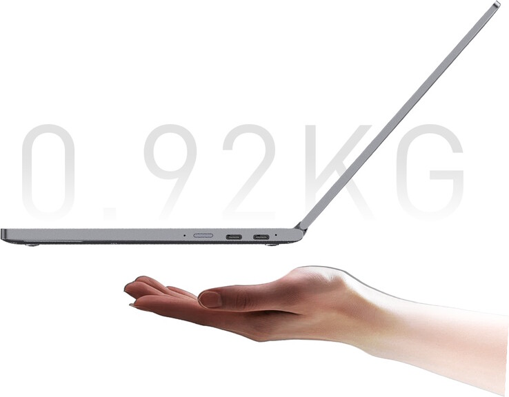 MiniBook X 的输入/输出接口只有两个 USB-C 端口和一个 3.5 毫米音频插孔（图片来源：Chuwi）