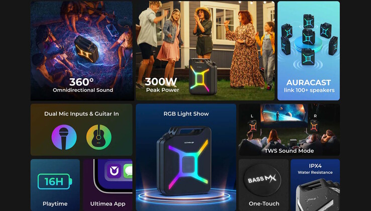 扬声器的峰值功率高达 300 瓦