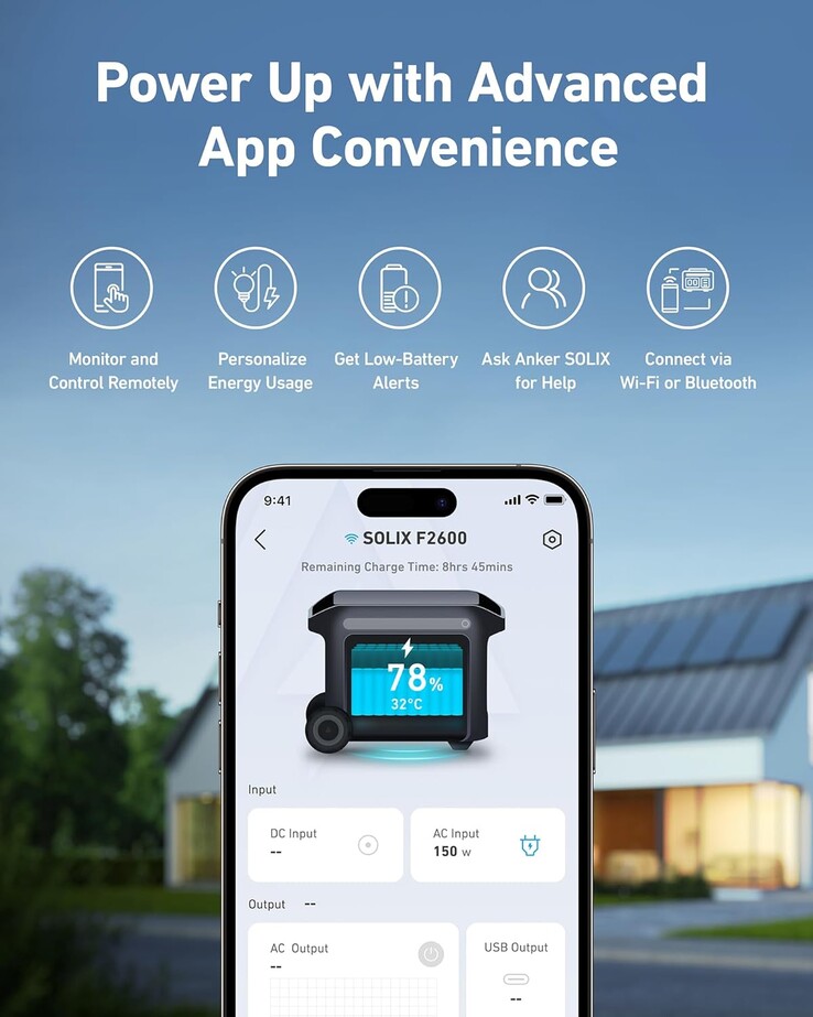 Anker SOLIX F2600 便携式电站具有基于应用程序的控制和洞察功能。(图片来源：Anker)