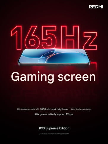 Redmi K90 Ultra 的屏幕亮点（机器翻译）