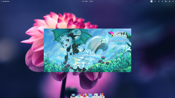 Krita 5.1和elementaryOS 7混合得非常好（图片来源：Own）。