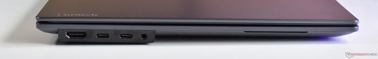 左侧:HDMI、2个Thunderbolt 4接口、3.5毫米音频接口