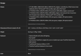 联想 ThinkPad P14s 第 6 代 AMD 规格（图片来源：联想）
