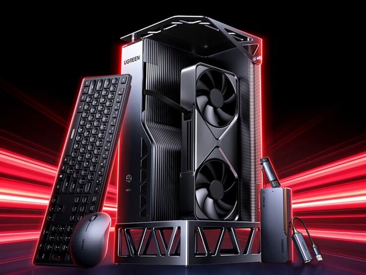 Ugreen LinkStation Pro 配备三个 Thunderbolt 5 端口和一个 USB-A 3.2 端口