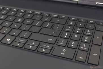 移动板和方向键比 QWERTY 主键更小、更紧凑