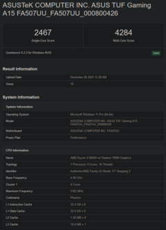 Ryzen 9 8940H Geekbench 列表（图片来自 Geekbench）