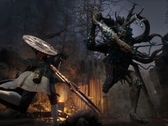 一张展示《Lies of P》中战斗场景的图片。