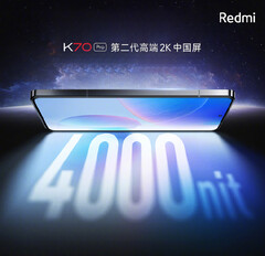 红米 K70 Pro 将是首款配备 4000 nit 显示屏的智能手机。(图片来源：小米）