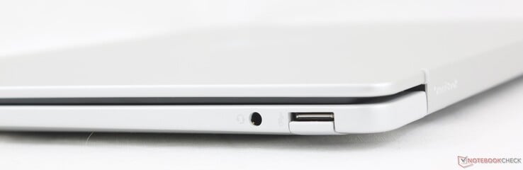 右：3.5 毫米耳机，USB-A（10 Gbps）