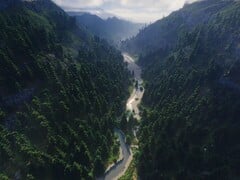 Plopidr_ 在 Reddit 上发布的项目截图,显示了一条河流和一片森林。(图片来源:Plopidr_'s - Reddit)