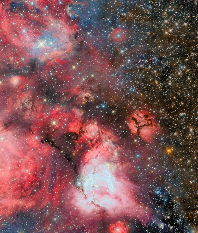 N159 的哈勃图像(图片来源:欧空局/哈勃、美国国家航空航天局和 R. Indebetouw)