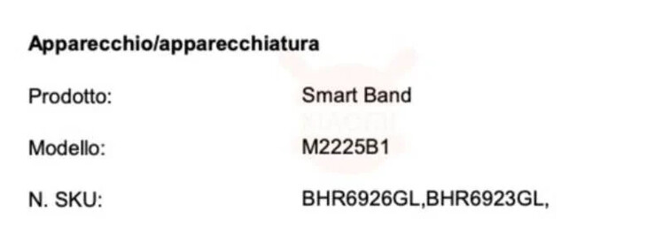 红米手环2在意大利的所谓符合性声明。(图片来源：XiaomiToday)