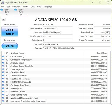 使用威刚 SE920 通过 USB-C 进行性能测试