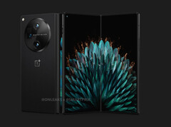 OnePlus Fold在今年晚些时候登陆时应该是Galaxy Z Fold5的竞争对手。(图片来源：OnLeaks &amp;amp; SmartPrix)