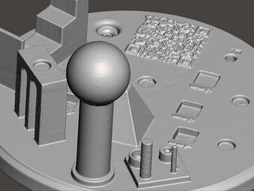 3D 扫描中丢失了一些细节，如较小气缸上的螺纹