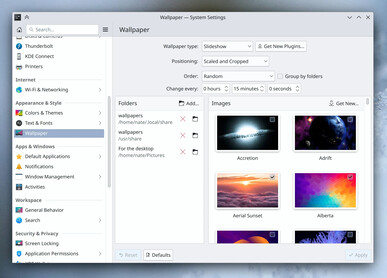 在 KDE 系统设置中选择壁纸（来源：Nate/KDE）