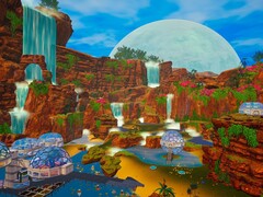 一张展示《The Planet Crafter》中基地的图片，该游戏目前在 Steam 上打五折。