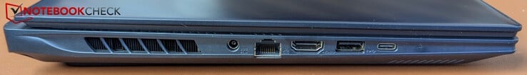 左：电源、LAN、HDMI 2.1、USB-A 3.2 Gen 2、带 Thunderbolt 5 的 USB-C（PD 3.0、DP 2.1、USB 4）