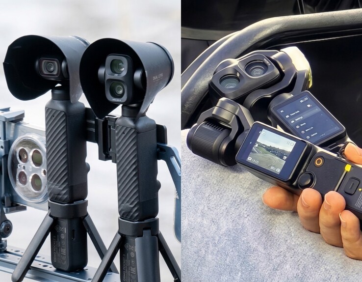 我们对 DJI Osmo Pocket 4 Pro（右）的最新观察。人工智能增强版。 