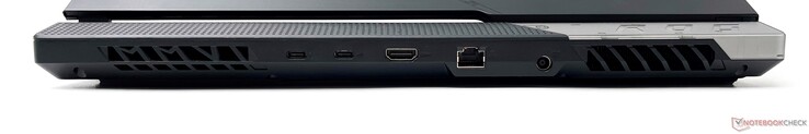 后部。雷电4，USB 3.2 Gen2 Type-C，HDMI 2.1输出，2.5G以太网，DC输入