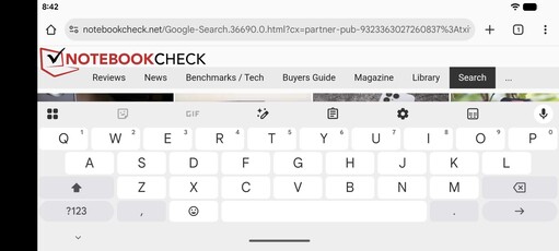 横向模式下的 Gboard