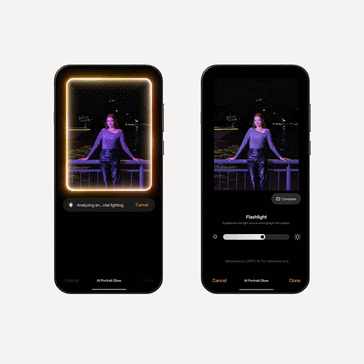 ColorOS 16 中的 AI 人像光晕（图片来源：Oppo）