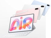 MatePad Air 2026 在欧盟地区的起售价为 799 欧元。图为展示不同颜色及键盘配件的宣传图。