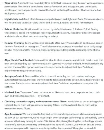 Facebook 和 Instagram 即将对 18 岁以下用户账户进行调整。