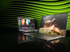 配备 RTX 50 系列 GPU 的笔记本电脑宣传图片。(图片来源：Nvidia）