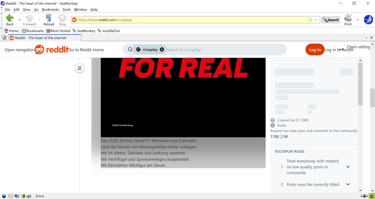 版本 2.53.22:带有多张图片的 Reddit 按钮和帖子看起来很糟糕(图片来源:屏幕截图 - Notebookcheck)