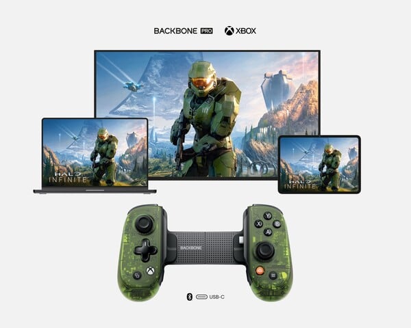 Backbone Pro Xbox 版可用作无线控制器，因为它有蓝牙和内置电池。(图片来源：Backbone）