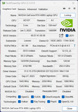 GPU-ZGeForce RTX 4060 笔记本电脑