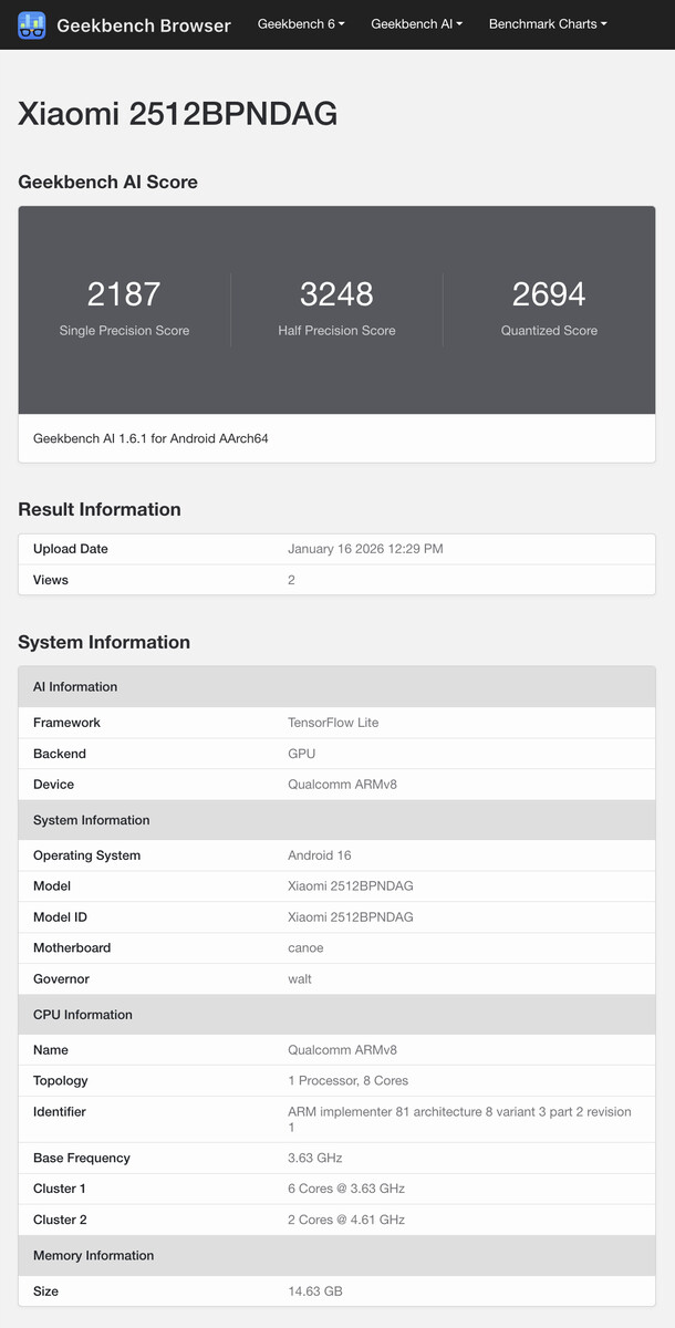 (图片来源:Geekbench)