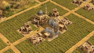 一张展示《Anno 1404:历史版》中农场的图片。