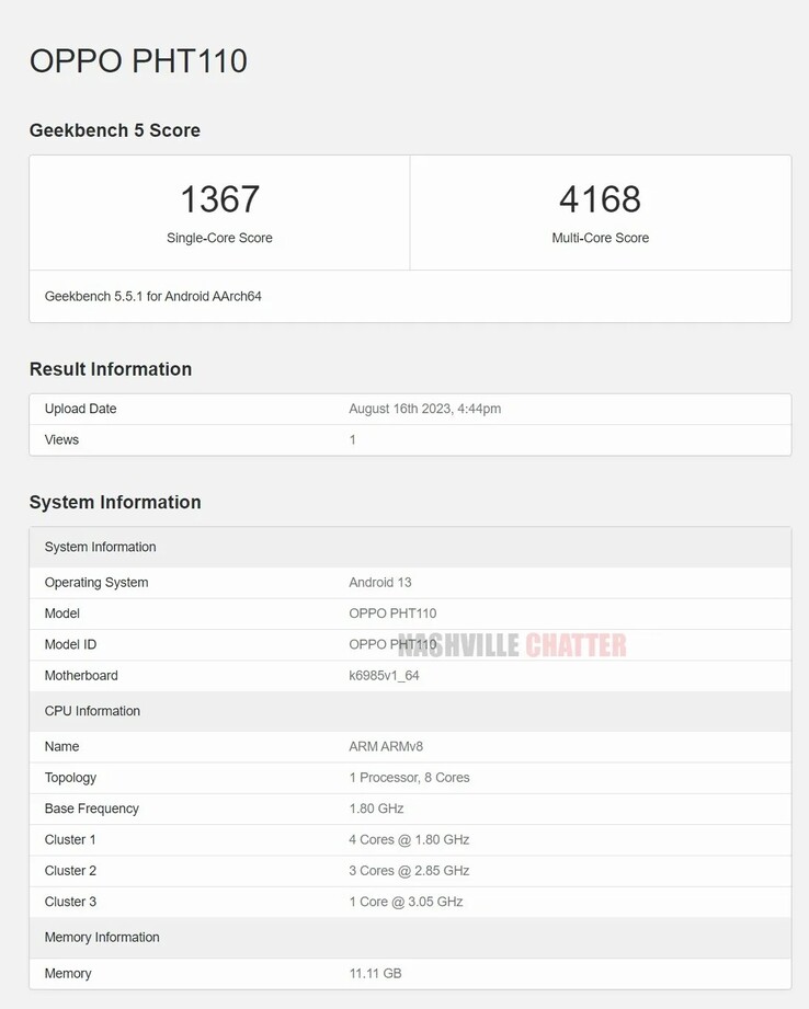 Find N3 Flip 似乎采用了 2023 旗舰芯片组--只不过不是最新版本。(来源：Geekbench via NashvilleChatterClass）