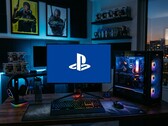 游戏电脑显示器上出现 PlayStation 标志