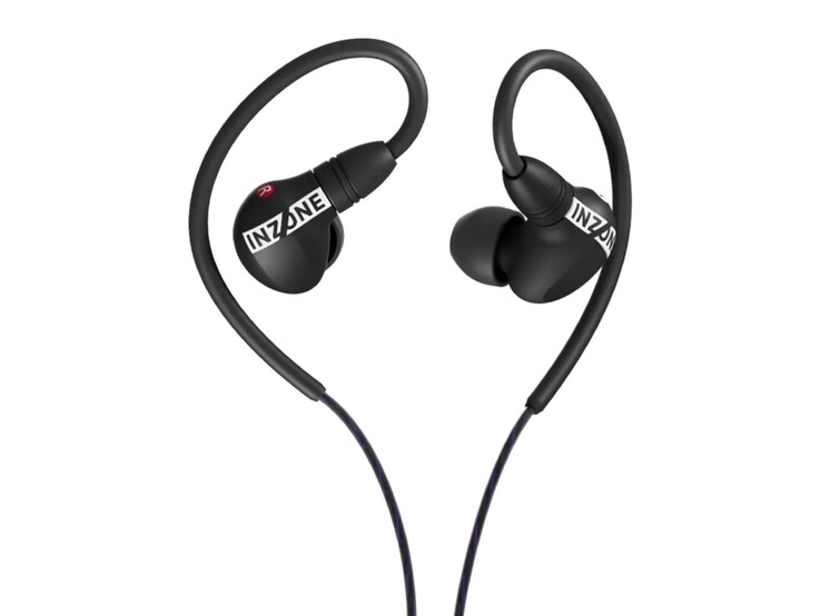 索尼 Inzone E9 黑色入耳式监听器。(图片来源：索尼）