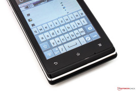 Virtual QWERTZ-keyboard in portrait format.