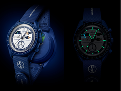 图为 MoonSwatch Mission to Earthphase 月相金 "海狸月 "腕表。(图片来源:Swatch)