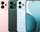 Oppo Reno14 F 有亮粉色、荧光绿和乳白色三种颜色可供选择（图片来源：Oppo）