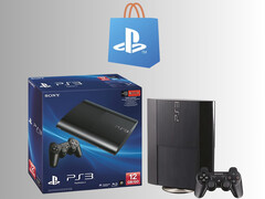 PS3 游戏机上方的 PlayStation 商店标志（图片来源：PlayStation 博客，有删改）