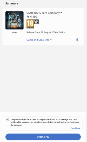 购买前会弹出 PlayStation Store 印度版窗口。