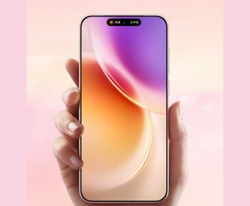 手持 vivo X300 智能手机的正面图，纤薄的边框和生动的渐变显示屏（图片来源：vivo）