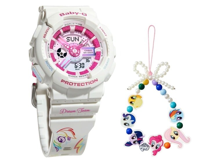 卡西欧 G-Shock Baby-G x My Little Pony BA-110XMLP25-7PFUN 手表。(图片来源:卡西欧)