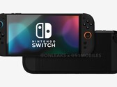 任天堂 Switch 2 的渲染图显示其显示屏比前代产品大得多。(图片来源：91Mobiles &amp; OnLeaks）