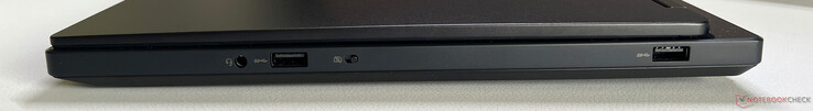 右：3.5 毫米立体声、USB-A 3.2 Gen.1 (5 Gbps)、网络摄像头 eShutter、USB-A 3.2 Gen.1 (5 Gbps)