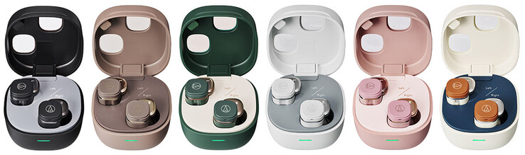 鐵三角 ATH-SQ1TW2NC 耳塞有黑色、咖啡拿铁、森林绿、灰色、粉红色或白驼色可供选择。